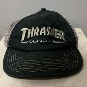 Thrasher Magazine Black and Silver Trucker Hat